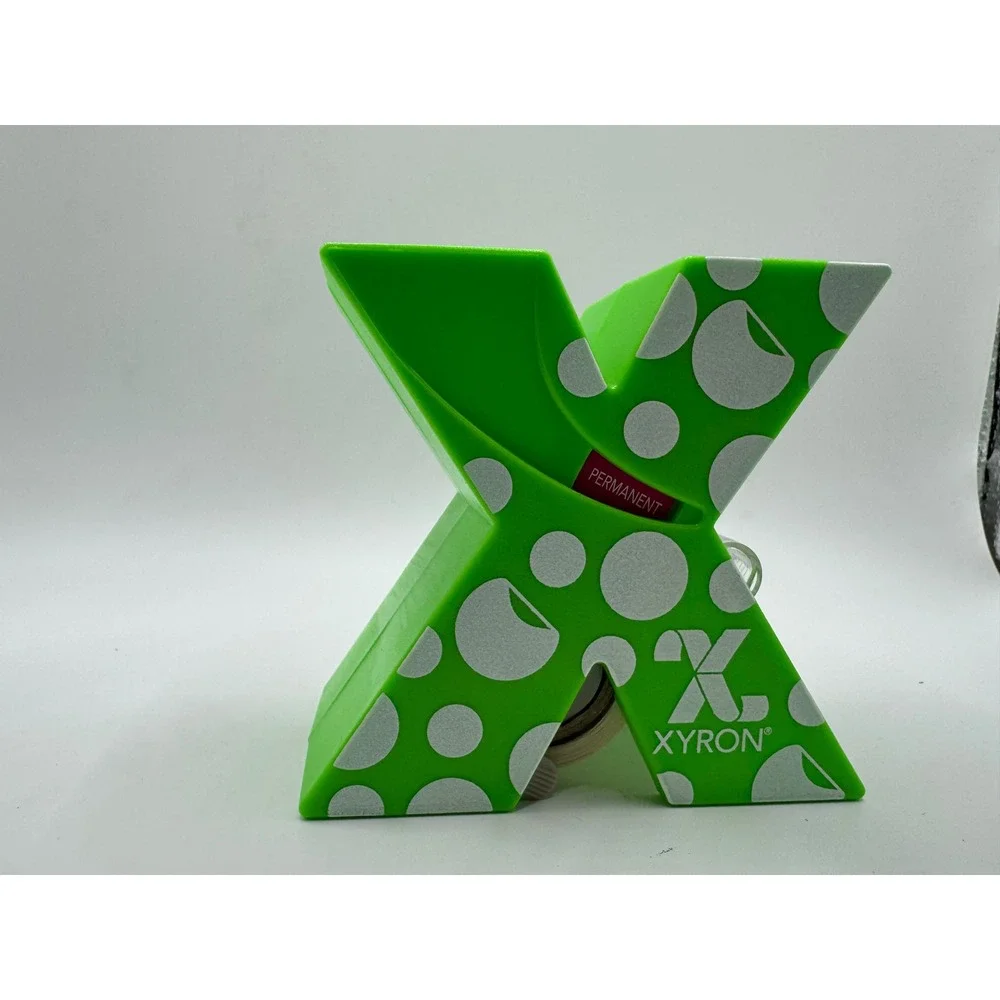Xyron 150 X Sticker Maker Machine Lime Green Polka Dot Permanent Adhesive 1.5in